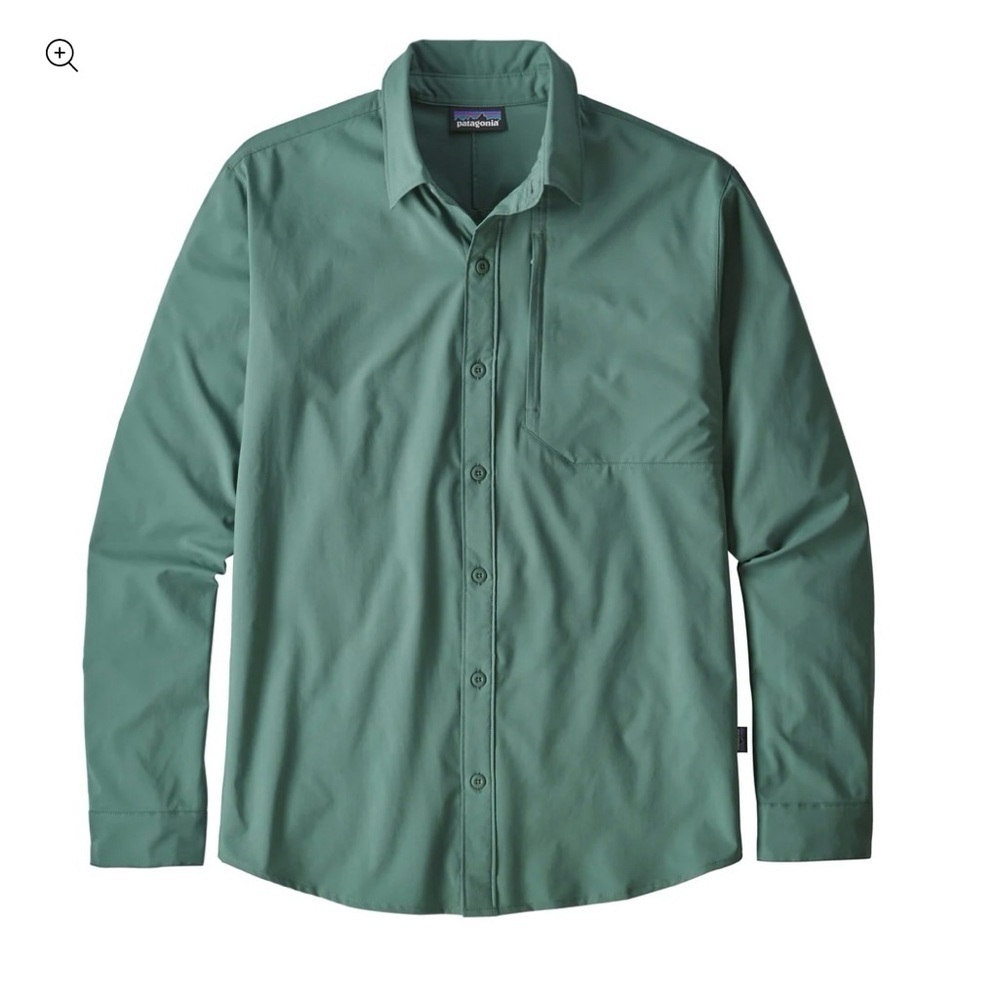 Patagonia sz M Long-Sleeved Skiddore Shirt Sage Green Casual Shirt like new